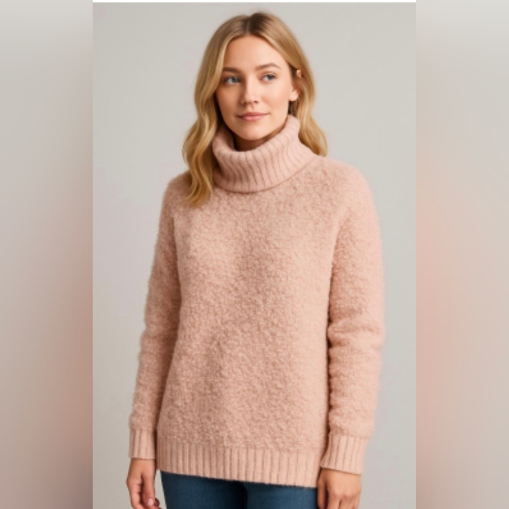 Skye's the Limit Blush Pink Cowl Turtleneck Sweater